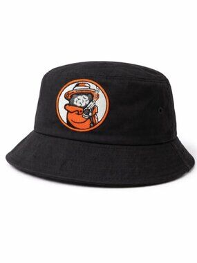 DoraHacks Black Bucket Hat – Embroidered Graphic Logo Streetwear
